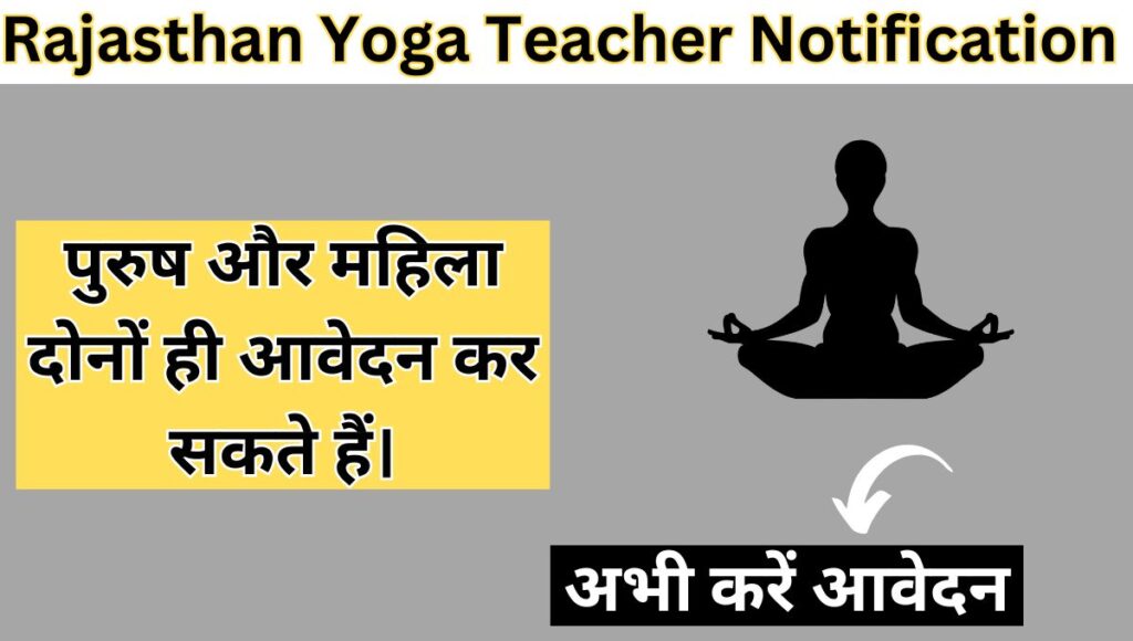 Rajasthan Yoga Teacher Notification 2024